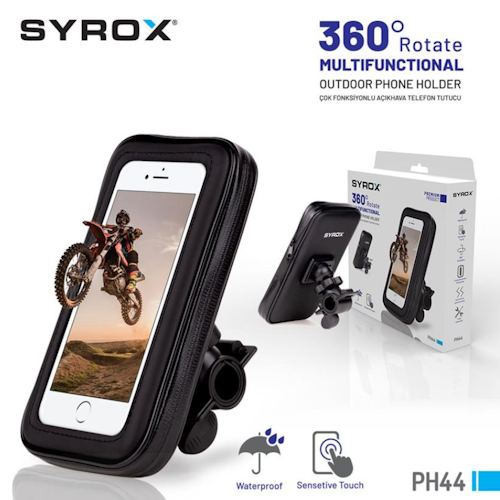 Syrox PH44 Su Geçirmez Motosiklet Telefon Tutucu