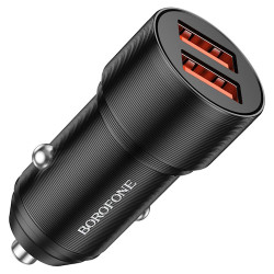 Borofone Araç Çakmak Şarj Cihazı Dual Port USB-A Çıkışlı 5V / 2.4A Total output 12W